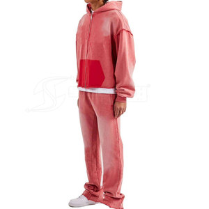 Acid Wash <b>Tracksuit</b> Lightweight Clothing Designed For Fitness Sessions And Casual Everyday Wear - Product Image 3