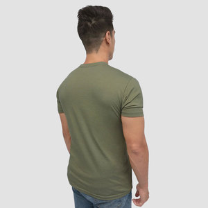 T-shirt pour homme taille XL standard gris en rayonne douce tri-mélange, coupe classique, manches courtes, col rond, 100% coton - Product Image 6