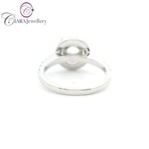 Bague classique en diamant naturel de forme ronde HALO 7mm en or blanc 18 carats AU750 pour mariage et fête - Product Image 3