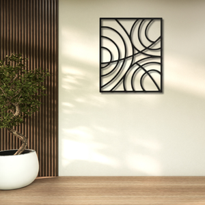 Décoration murale en métal géométrique abstrait moderne avec cercles concentriques découpés au laser, panneau décoratif mural pour salon, hôtel - Product Image 2