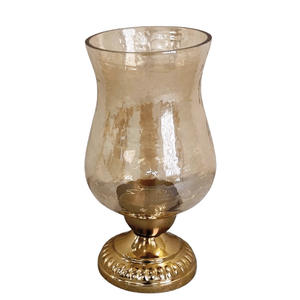 Support à bougies moderne en métal et verre, porte-bougie en verre coloré, porte-bougie pour décoration de mariage - Product Image 2