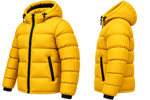 Men's Casual Solid Front Hooded <b>Puffer</b> Jacket Insulated Winter Down <b>Coat</b> Breathable Quick Dry Finished Outerwear Custom Logo - Product Image 3
