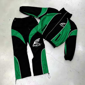 Conjunto de Ropa Deportiva Cortavientos de Nailon, Chaqueta Deportiva con Cierre, Cortavientos con Contraste de Color, Conjunto para Entrenamiento y Jogging - Product Image 5