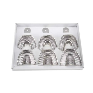 Juego de 6 Bandejas de Impresión Dental Azicon - Bandejas de Impresión Oral Superiores e Inferiores Perforadas, Reutilizables y Autoclavables de Acero Inoxidable - Product Image 6
