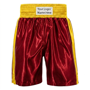 Pantalones Cortos de Boxeo de Satén Personalizados para Hombre, Pantalones Cortos de Muay Thai Profesionales al por Mayor, Pantalones Cortos de Lucha con Cintura Alta y Logotipo de Marca - Product Image 1