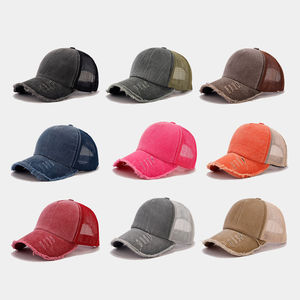 Casquette de baseball tendance en maille pour l'été, style déchiré, vintage, 5 panneaux, pour homme et femme, modèle trucker - Product Image 2