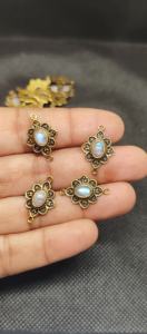 Connecteurs de breloques en pierre de lune bleue naturelle de qualité supérieure, plaqués or, pour la fabrication de bijoux, pour femmes, pour les soirées - Product Image 6