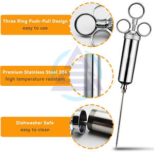 Kit d'injecteur de viande en acier inoxydable avec aiguille pour assaisonnement et sauce, pour grillades, dinde et barbecue, outils de cuisine - Product Image 3