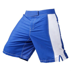 Shorts de boxe Muay Thai MMA unisexe 100% coton, respirants, extensibles, lavés, pour arts martiaux, combat, entraînement, noir et bleu - Product Image 6