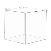 Boîte en acrylique transparente personnalisable à 5 faces avec couvercle à charnière, antirouille, pré-assemblée pour présentoirs de vêtements