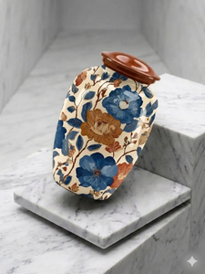 Floral Ceramic Urn <b>Vase</b> Tabletop <b>Memorial</b> Flower Vessel for Home Office Decor - Product Image 4