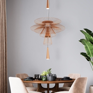Luxury <b>Rose</b> Gold Chandelier Pendant <b>Light</b> Modern Geometric Hanging Ceiling Lamp Contemporary Artistic Pendant Fixture - Product Image 6