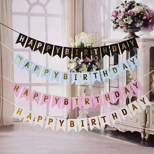 Decoraciones de Fondo para Fiesta de Cumpleaños con Lámina Dorada JUXINDA, Mensaje de Feliz Cumpleaños, Banderas de <span class=keywords><strong>Sirena</strong></span>, Pancartas Coloridas - Product Image 2