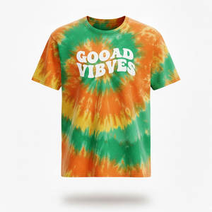 Camiseta para hombre con efecto acid wash, tela de algodón suave, aspecto vintage desgastado, transpirable, cómoda, corte relajado, ideal para un estilo casual urbano. - Product Image 3