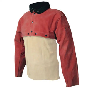 Veste de soudeur en cuir de vachette pleine fleur de qualité supérieure, vêtement de sécurité industriel réfléchissant avec logo de lutte contre les incendies - Product Image 4