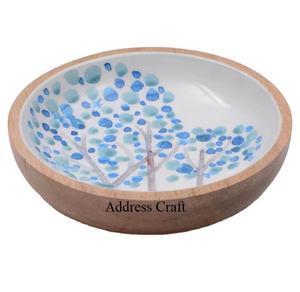 ชามไม้ธรรมชาติสำหรับเสิร์ฟสลัดผลไม้ชามสำหรับใส่อาหารดีไซน์แบบฝังด้วยไม้มะม่วง - Product Image 1