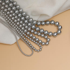 Collar de Perlas Grises de Alta Gama Vintage Shijia para Mujer, Cadena de Clavícula de Lujo, Inspirado en Celebridades de Internet, Mismo Estilo Disponible - Product Image 4