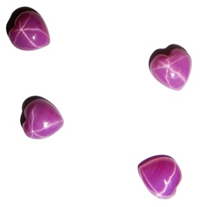Cabocheon opaque poli de laboratoire en rubis étoilé en forme de cœur 8x8 mm 2,5 carats avec effet étoile à 6 branches pour la fabrication de bijoux - Product Image 5