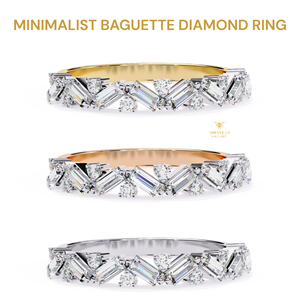 แหวนทอง 14K ประดับเพชรแล็บโกรว์ทรงบาแกตต์ 0.60 กะรัต สำหรับผู้หญิง ดีไซน์คลาสสิคแบบ Eternity Band รับรองโดย IGI เหมาะสำหรับแหวนหมั้นและแหวนแต่งงาน - Product Image 3