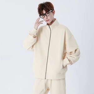 Veste universitaire unisexe personnalisée grande taille avec fermeture éclair, logo brodé, style streetwear de créateur, col roulé - Product Image 6