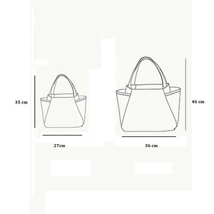 Tùy Chỉnh Bông Vải Giỏ Túi Thời Trang Màu Trắng Totebag Cá Nhân Trống Nhỏ Lớn Vải Tote Mua Sắm Túi Với Túi Bên - Product Image 5