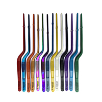 Set Sendok Chef Stainless Steel Tweezer Offset Plating 8 Buah, Lapisan Keramik Tersedia Semua Warna, Ringan, Untuk Dapur, 20cm