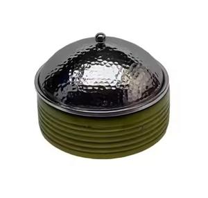 Casserole de luxe en métal avec couvercle et support, bol de service isotherme haut de gamme, récipient chauffe-plats pour buffet - Product Image 4