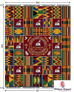 ผู้ผลิตและจำหน่ายผ้าพิมพ์ลายแอฟริกันแบบขายส่ง รับผลิตผ้า Kente สำหรับโบสถ์ตามสั่ง - Product Image 3