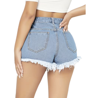 Shorts en jean sexy taille haute pour femme, coupe skinny droite, respirants, en coton et élasthanne – Meilleures ventes |   Vêtements de rue tendance pour l'été en gros