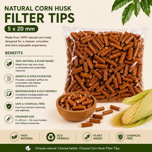 ไส้กรองบุหรี่ LIPTIPS ทำจากเปลือกข้าวโพดธรรมชาติ เป็นมิตรต่อสิ่งแวดล้อม ย่อยสลายได้ทางชีวภาพ สำหรับบุหรี่และซิการ์ |   สีน้ำตาล | ขนาด 5x20 มม. - Product Image 4