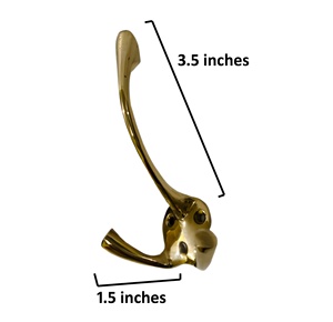 Solid Brass Double Coat <b>Hook</b> Plant Pattern Metal Wall <b>Hooks</b> <b>for</b> Clothing & <b>Towel</b> Holder - Product Image 6