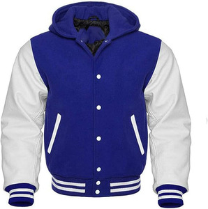 Wholesale Plus Size Winter Waterproof Wool Streetwear Baseball Jacket <b>Men</b> Women Custom Varsity Letterman Stand Front Embroidered - Product Image 1