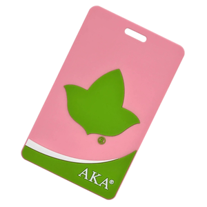 Large Ivy Luggage <b>Tag</b> Pink & Green PVC Travel Bag <b>Tag</b> with Ivy Leaf Design <b>ID</b> Address Card Holder Suitcase Travel Accessory - Product Image 5