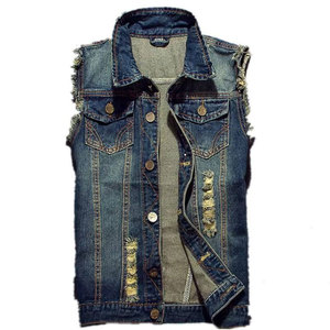 Chaleco de Mezclilla para Hombre, Invierno, Cómodo, Estilo Urbano, 100% Algodón, Ecológico y Transpirable, Tejido Ligero, Fácil de Usar, Servicio OEM - Product Image 1