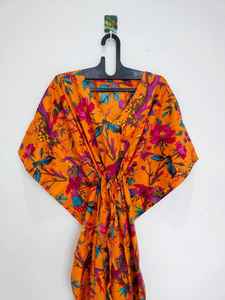 Vestido Kaftán Boho de Algodón, Hecho a Mano en India, Traje de Playa, Cómodo y Holgado, Atuendo de Verano para Mujer - Product Image 2