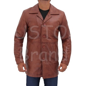 Chaqueta de Cuero para Hombre, Diseño de Año Nuevo, Cálida, con Patrón de Letras, Logotipo Frontal, Cuello Alto, Resistente al Viento, Gruesa, Color y Talla Personalizables - Product Image 1