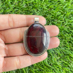 Collar con colgante de plata de ley 925 sólida, colgante hecho a mano de piedra de gran tamaño para collares y mujeres - Product Image 1