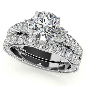 Bague solitaire attrayante pour femme avec diamant Moissanite taille ronde en or blanc 14 carats pour mariage ou cadeau Joli motif - Product Image 1