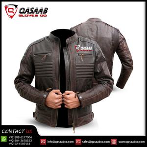 Vente en gros cuir de vachette respirant pour moto, vestes en cuir noir coupe-vent de sécurité pour moto de course - Product Image 5