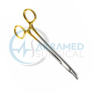Porte-aiguille courbé Heaney de haute qualité 18 cm, manche doré TC, acier inoxydable, instrument chirurgical réutilisable, certifié CE - Product Image 4