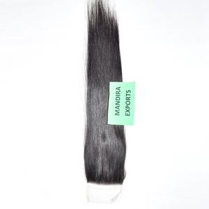 Cabello Humano Natural Indio Sin Procesar HD4*4 con Cierre, Cutículas Alineadas, Liso y Duradero, Cabello de Templo Suave - Product Image 2