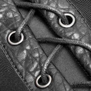 Gilet de motard gothique noir personnalisé en cuir véritable pour homme, style punk, avec lacets latéraux et clous - Product Image 5