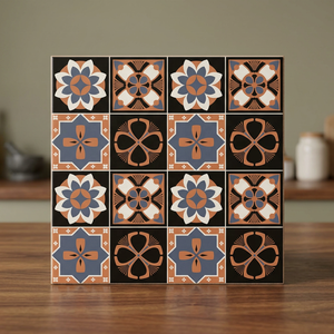 Carreaux de sol en céramique de style marocain 400x400mm pour salle de bain, restaurant, cuisine, bar, carreaux de marbre carrés à motifs antiques - Product Image 6