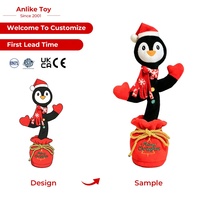 Peluche personnalisée parlante, danseuse, répétitrice, enregistrante, musicale et interactive, thème pain d'épices, pour les fêtes