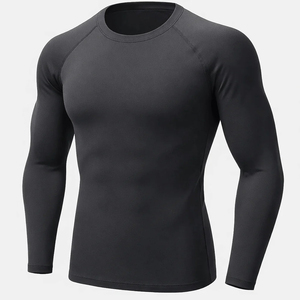 Camiseta de Compresión de Manga Larga para Hombre, Absorbe la Humedad, Elástica en 4 Direcciones, para Gimnasio, Running, Fitness, Ropa Deportiva, Personalizable OEM ODM - Product Image 2