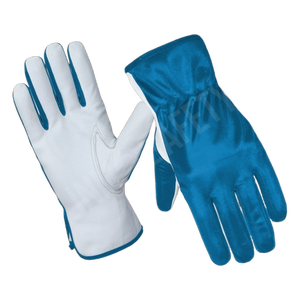 Premium Goat Grain Leather Work <b>Gloves</b> with Spandex Laminated Back Hand Protection Gauntlet Driving Safety <b>Gloves</b> - Product Image 4