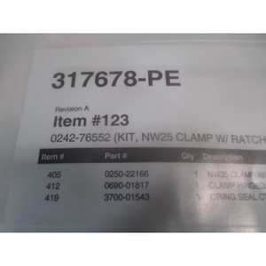 ชุดอุปกรณ์ AMAT 0242-76552, ตัวหนีบ NW25 พร้อมตัวล็อคแบบ RATCHET และ - อุปกรณ์และอะไหล่เซมิคอนดักเตอร์ระดับโลกที่เชื่อถือได้ที่ - Product Image 1