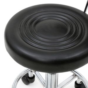 Sgabello Regolabile con Schienale dal Design Lineare Nero, Comodo per Arredamento Salone - Product Image 3