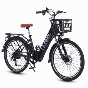 Vélo électrique urbain de 26 pouces, style rétro, cadre bas profil, batterie lithium cachée 48V 15AH, frein à disque double haute vitesse - Product Image 1