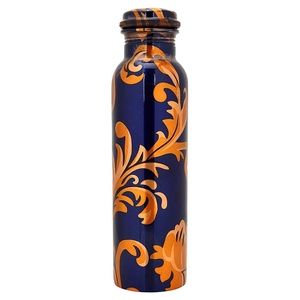 Wholesale Price <b>100</b>% Pure Copper Water <b>Bottle</b> Direct Drinking for Gym Yoga Practice India Designed Metal Healing Yoga <b>Travel</b> - Product Image 1